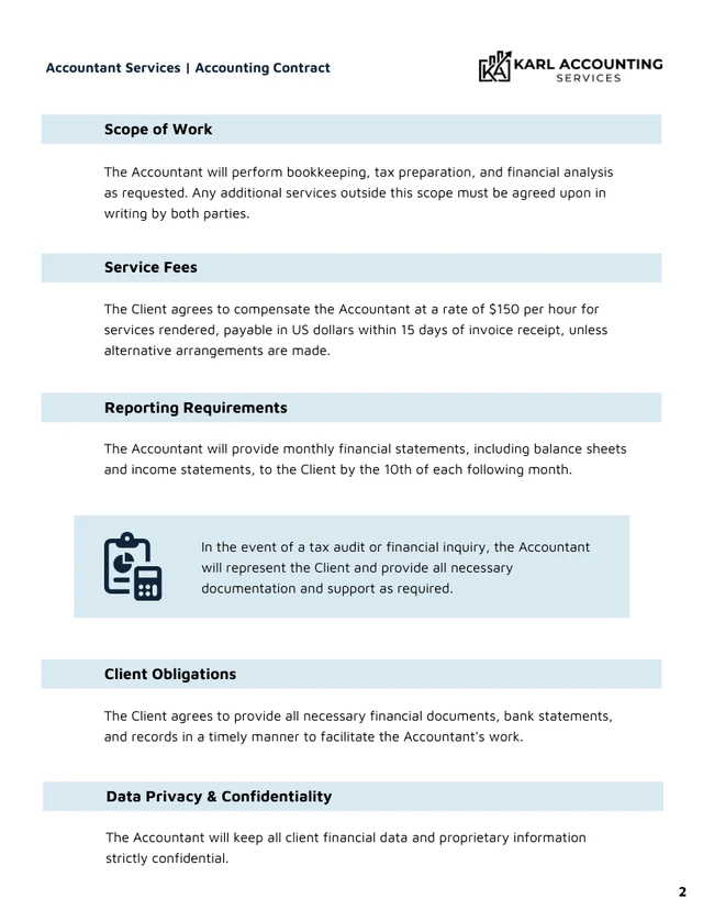 Accounting Contract Template - صفحة 2