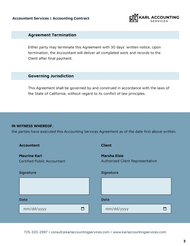 Accounting Contract Template - صفحة 3