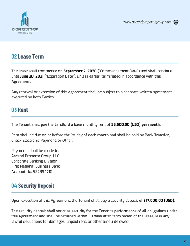 Commercial Lease Contract Template - Página 2