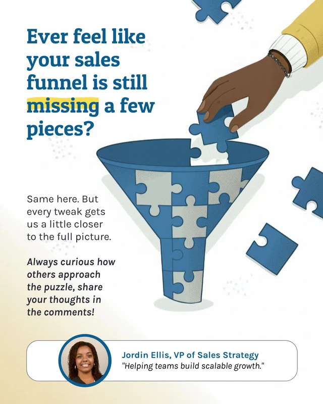 Modello LinkedIn per l'imbuto di vendita Missing Piece Template Modello LinkedIn per l'imbuto di vendita Missing Piece