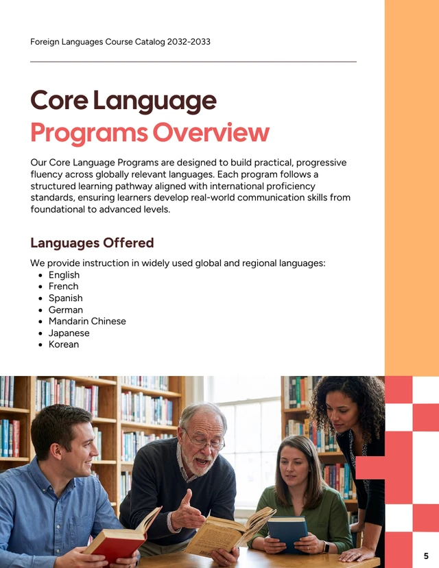Foreign Languages Course Catalog - صفحة 5