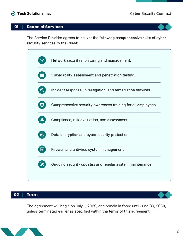 Cyber Security Contract Template - Pagina 2