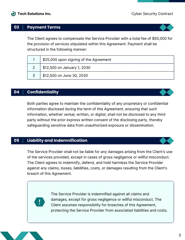 Cyber Security Contract Template - page 3