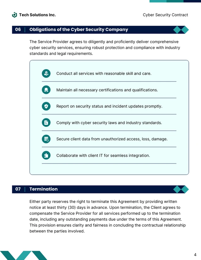 Cyber Security Contract Template - Pagina 4