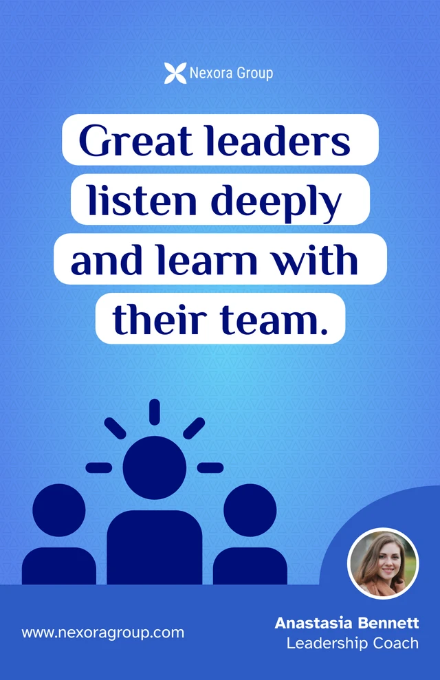 Modello di poster motivazionale per la leadership aziendale