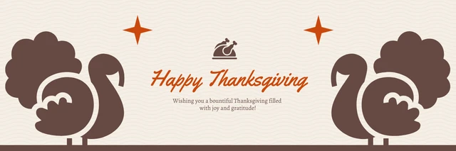 Beige Simple Happy Thanksgiving Banner Template
