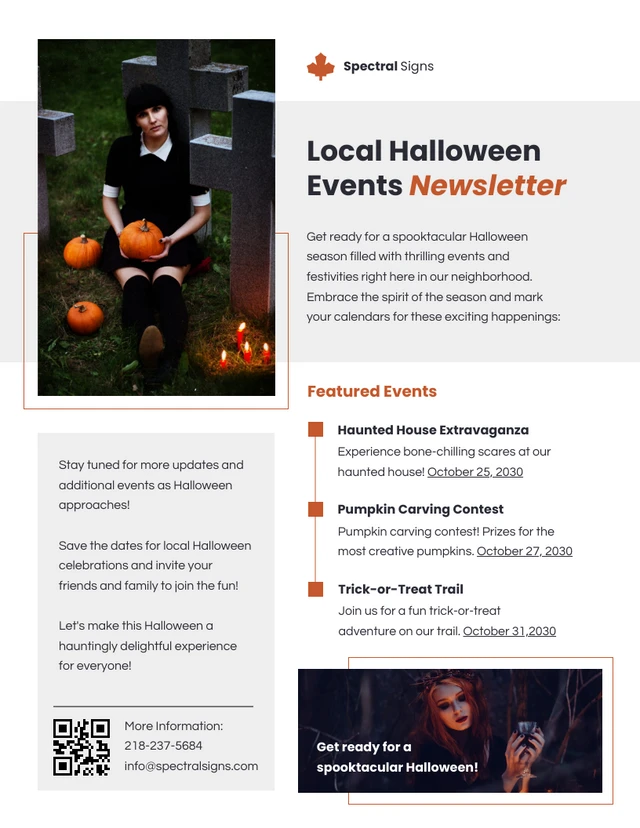 Local Halloween Events Newsletter Template