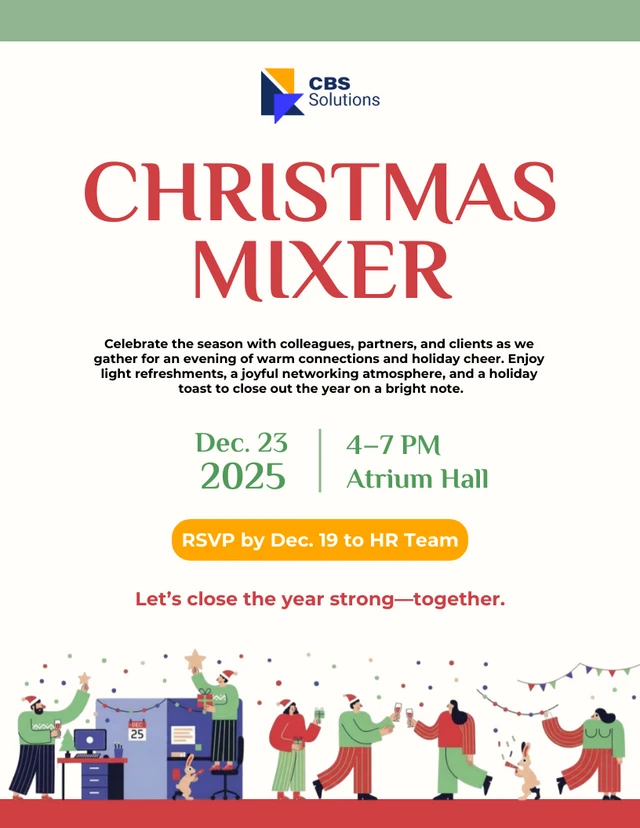 Corporate Christmas Mixer Flyer Template Corporate Holiday Mixer Flyer Template