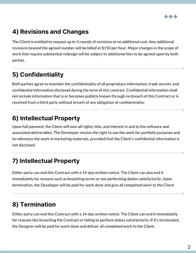 Freelance Software Development Contract Template - صفحة 2