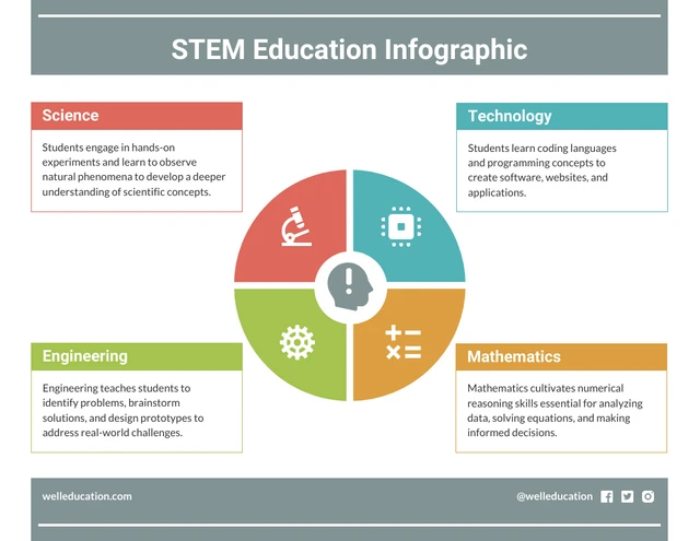 Modelo de infográfico de educação STEM