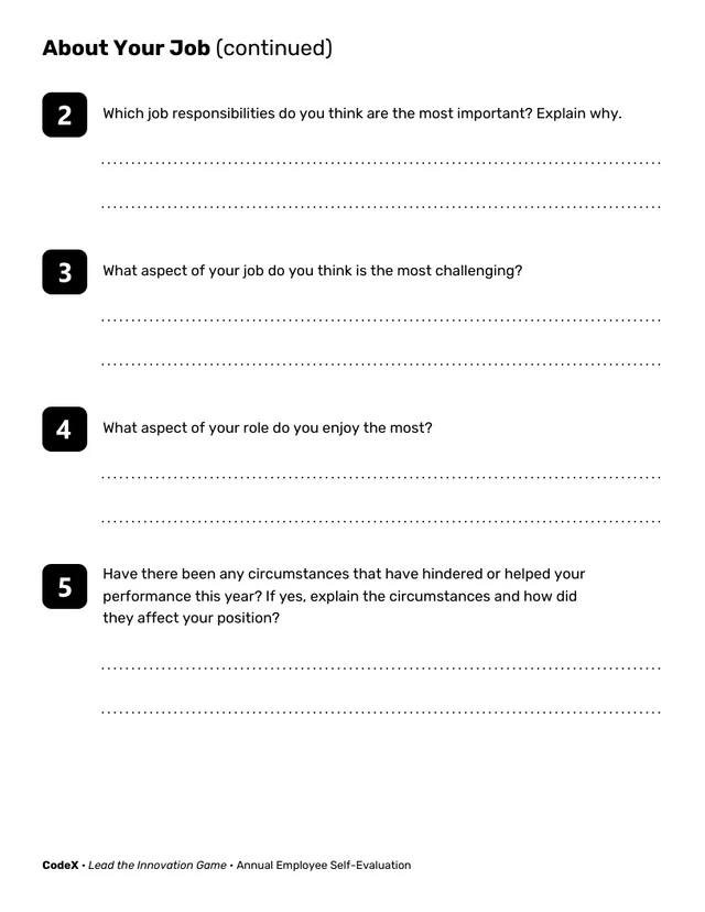 Annual Employee Self-Evaluation - Page 2