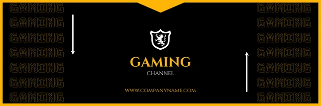 Noir et jaune Vintage Classic Channel Gaming Banner Template