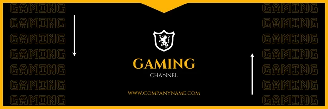 Negro Y Amarillo Vintage Classic Channel Gaming Banner Template