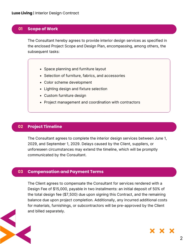 Interior Design Contract Template - Seite 2