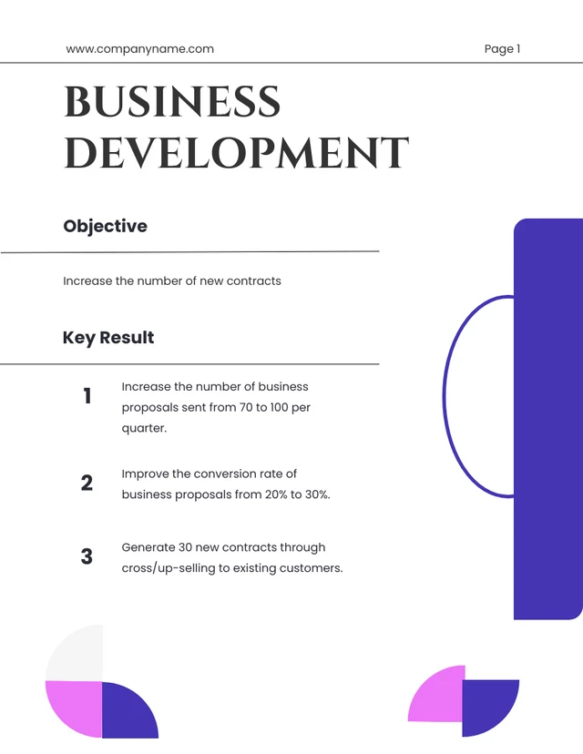 White Shape Minimalist Colorfull OKR Report - Page 1