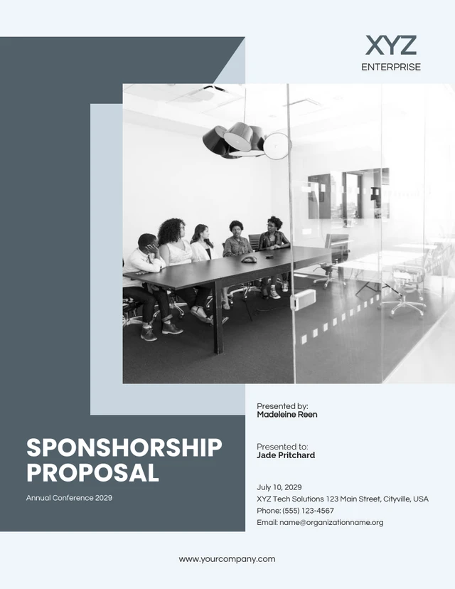 Gray Monochrome Sponsorship Proposal - Page 1