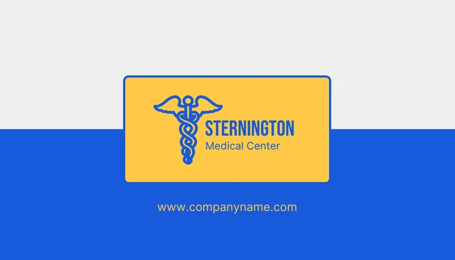 Light Grey And Blue Simple Medical Business Card - Page 1