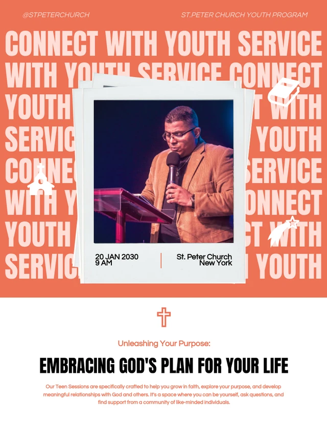 Youth Service Church Invitation Template