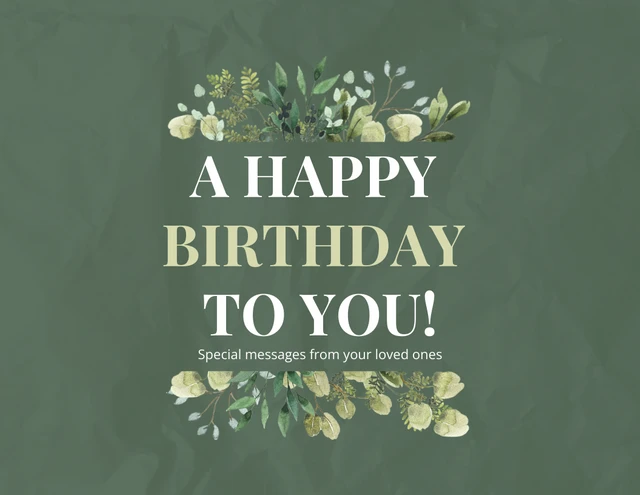 Green And White Modern Luxury Floral Celebrate Birthday Presentation - page 1