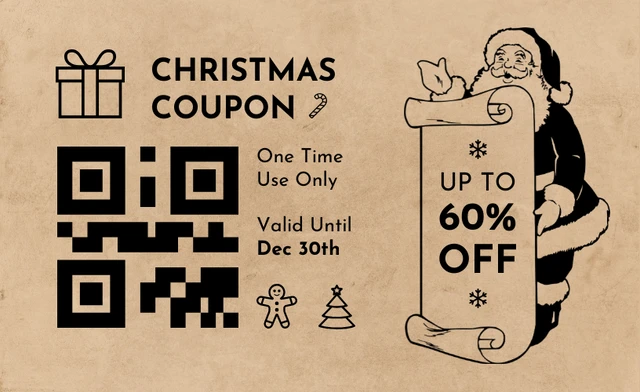 Light Brown Classic Retro Christmas Coupons Template