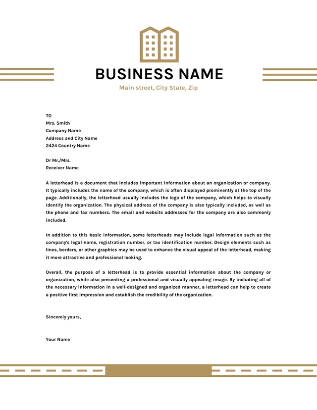 White Clean Business Letterhead Template
