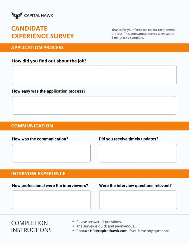 Candidate Experience Survey Template