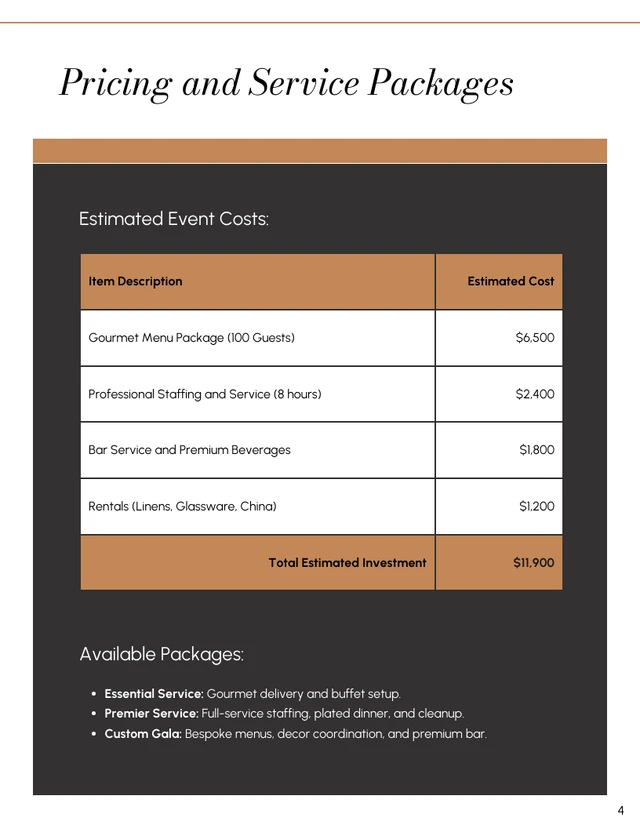 Catering Proposal Template - page 4