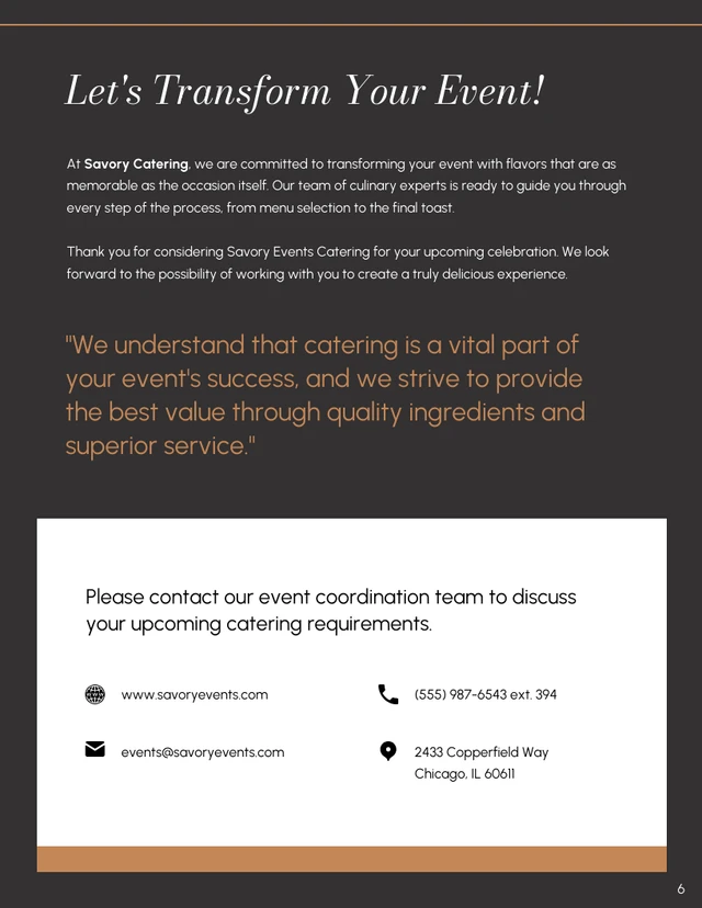 Catering Proposal Template - page 6