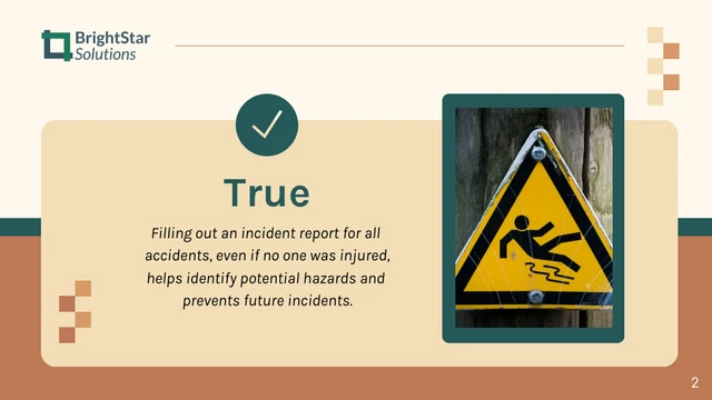 Workplace Health and Safety Quiz Presentation - page 2