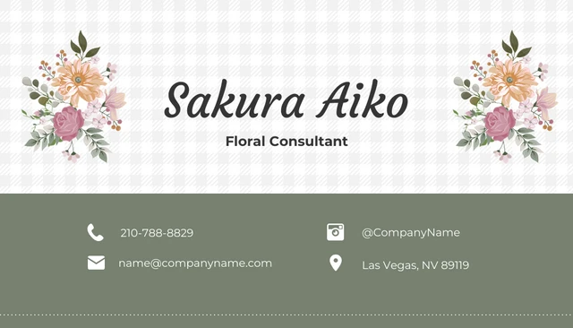 Green Floral Business Card - Page 2