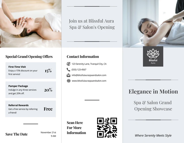 Salon/Spa Grand Opening Brochure - Page 1