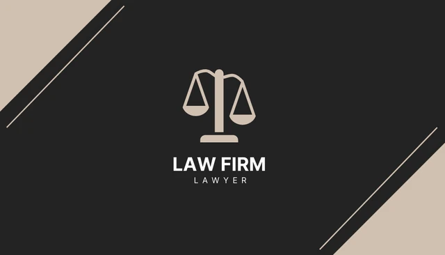 Black And Beige Professional Lawyer Business Card - Page 1