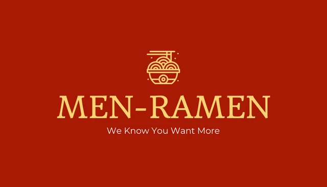 Red And Yellow Modern Illustration Ramen Restaurant Business Card - Seite 1