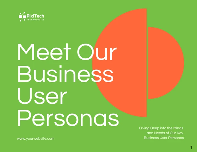 Orange and Green Business User Persona Presentation - Seite 1