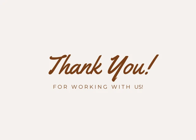 Beige And Brown Minimalist Aesthetic Handwritten Business Thankyou Postcard - Page 1