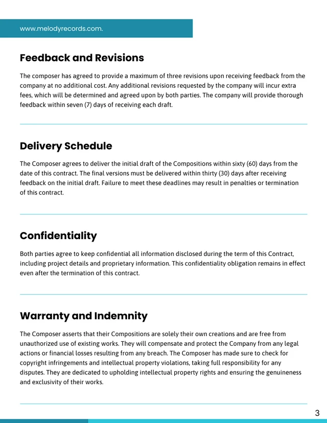 Musical Concert Contract Template - Page 3