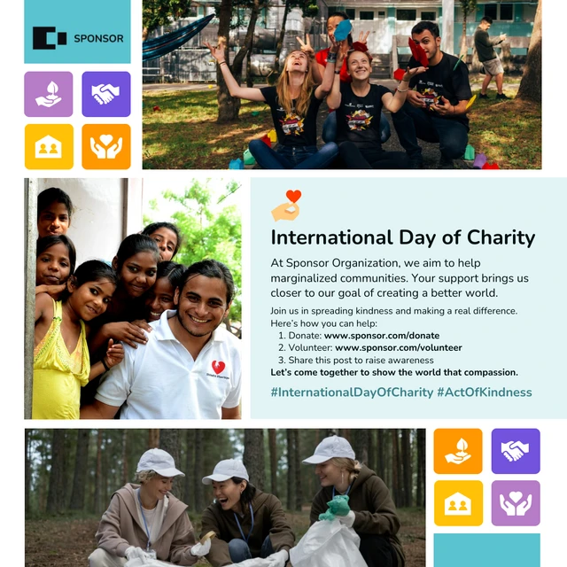 Nonprofit International Day of Charity Instagram Post Template