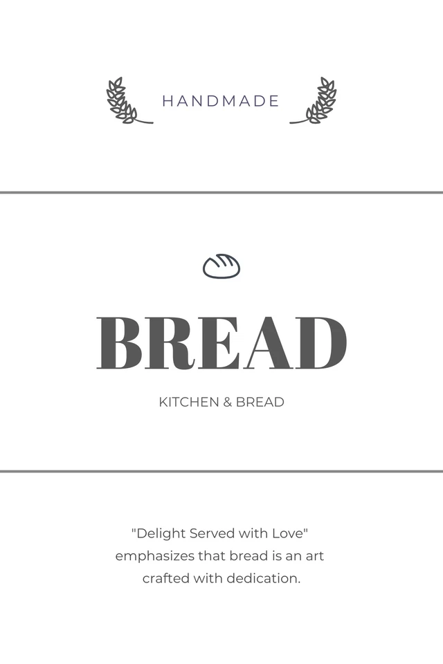 White Minimalist Bread Kitchen Label Template