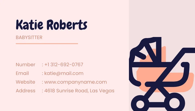 Pink Pastel Baby Stroller Babysitter Business Card - Page 2