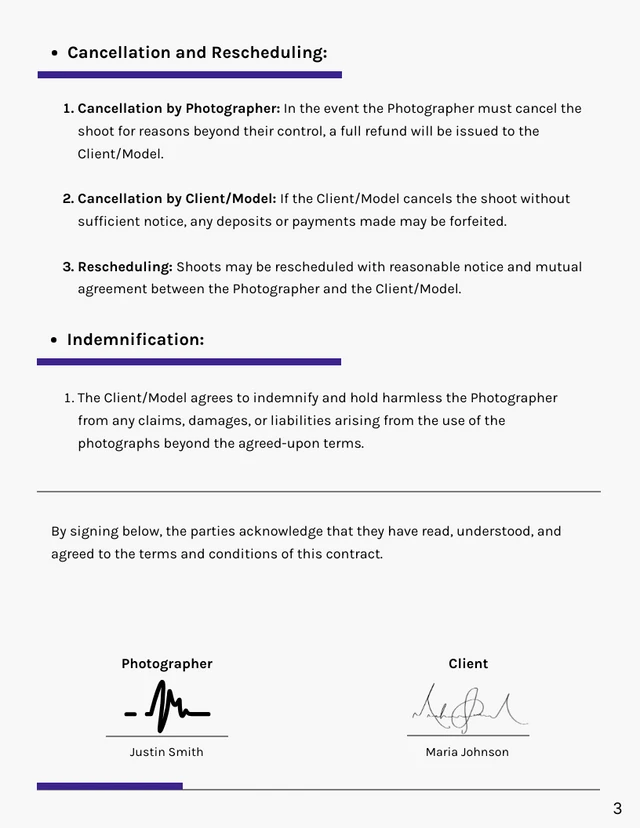 Model Photographer Contract - صفحة 3