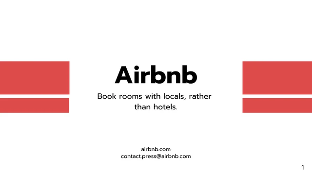 White and Red Airbnb Pitch Deck Template - Page 1