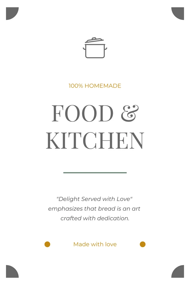 White Minimalist Food And Kitchen Label Template