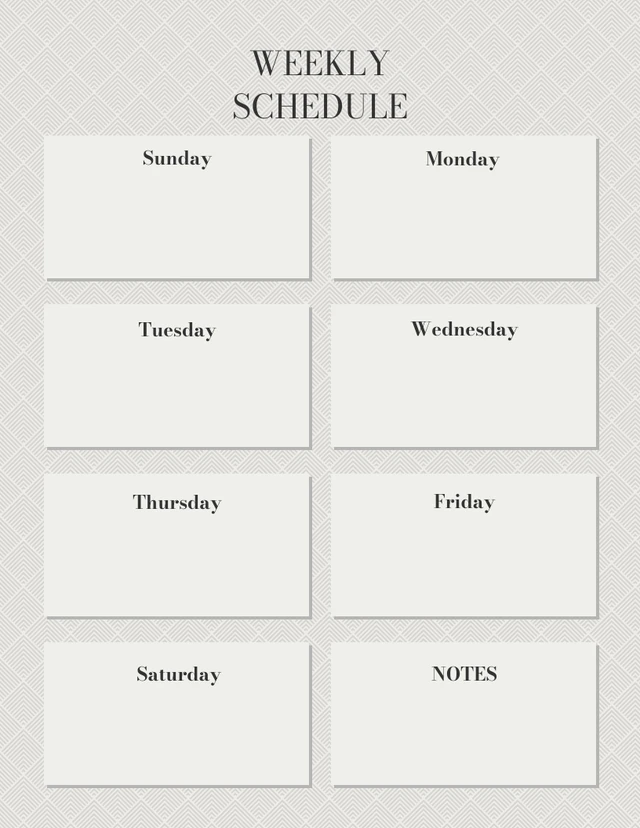 Minimalist White Gray Weekly Schedule Template