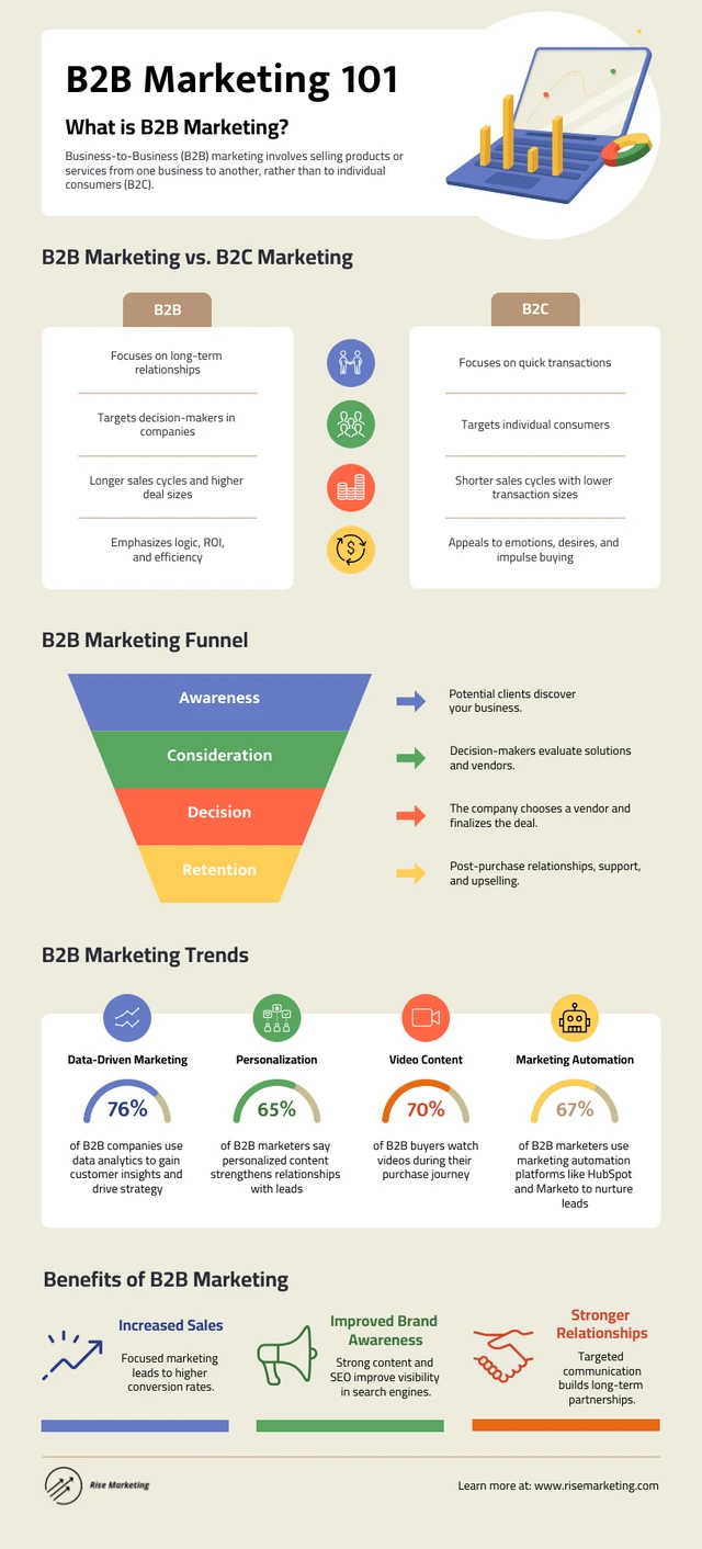 Plantilla informativa de infografía B2B