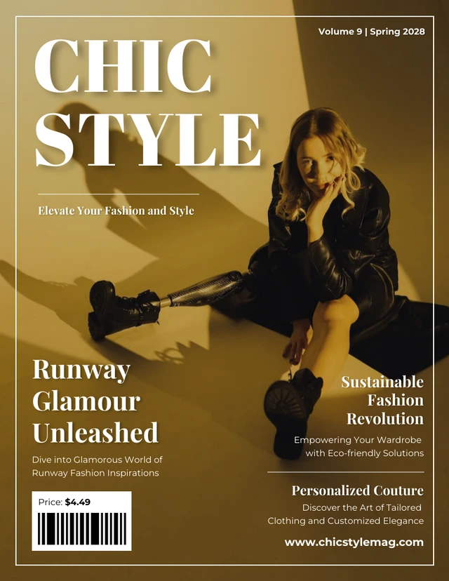 Elegant Yellow and White Fashion Magazine Template