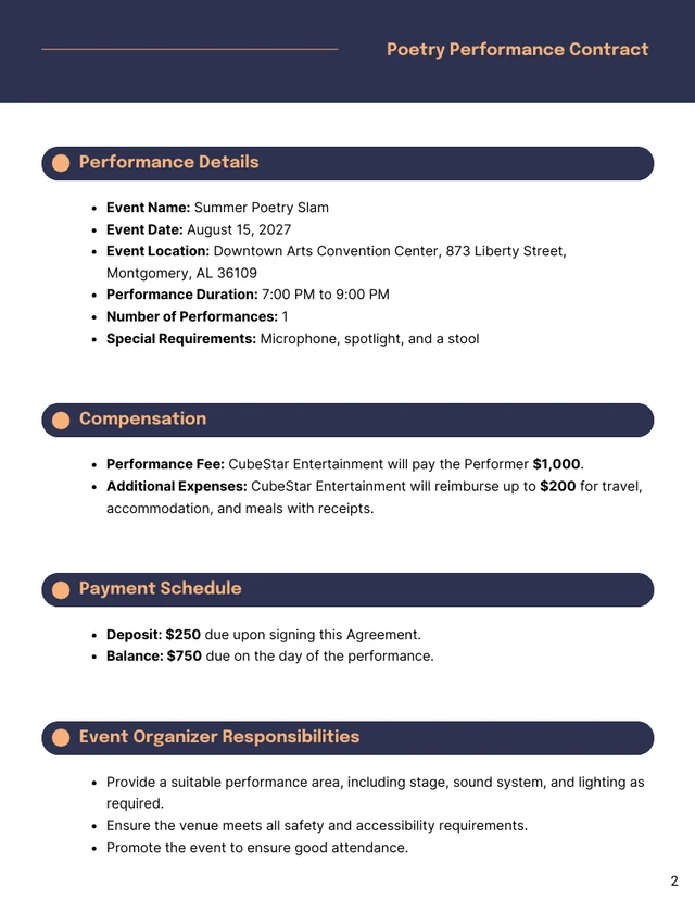 Poetry Performance Contract Template - Página 2