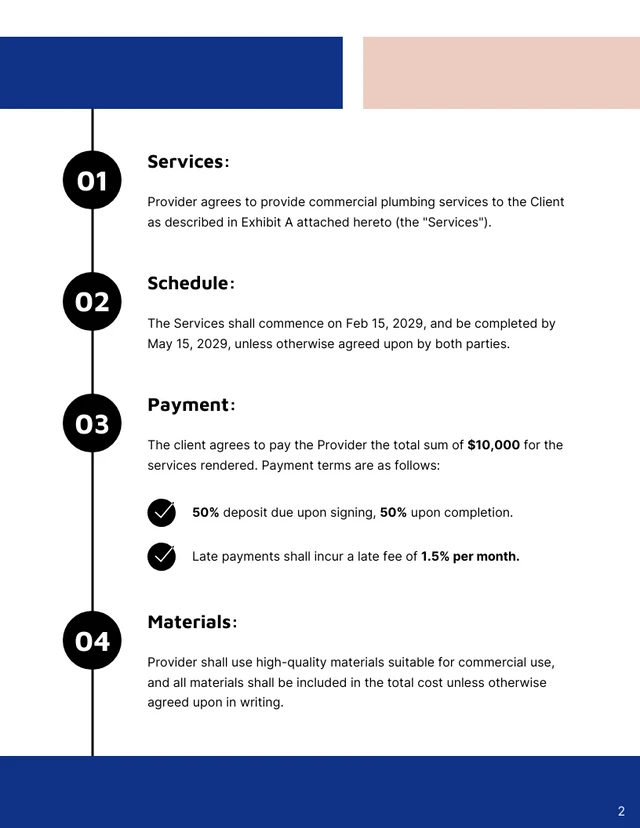 Commercial Plumbing Contract Template - Seite 2