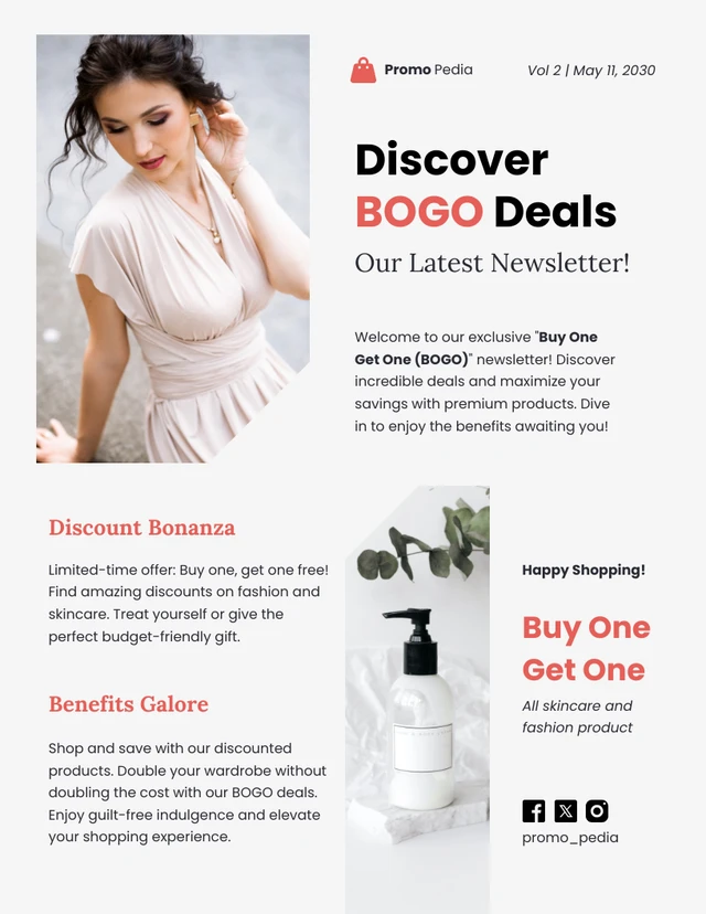 Buy One Get One (BOGO) Newsletter Template