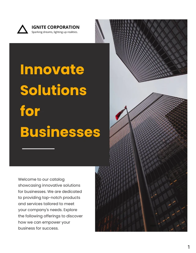Black and Yellow Minimalist Business Catalog - Seite 1