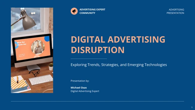 Modern Orange and Blue Advertising Presentation - Page 1